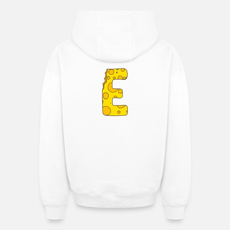 Lettre E - Sweat à capuche unisexe zippé oversize épais SPREAD - blanc