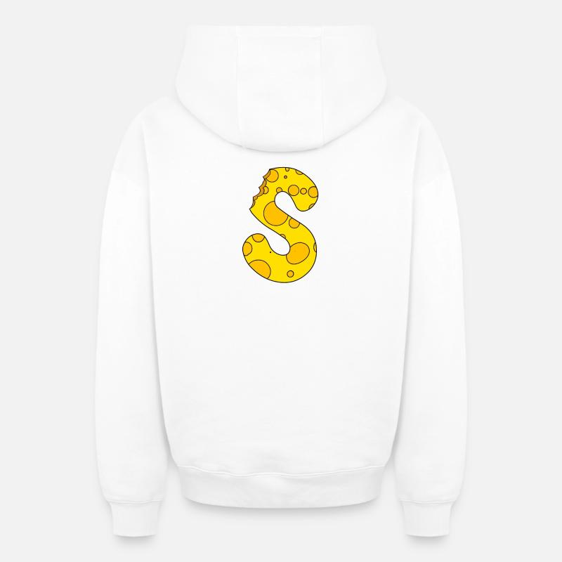 Lettre S - Sweat à capuche unisexe zippé oversize épais SPREAD - blanc