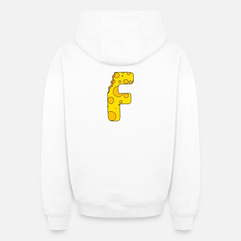 Lettre F - Sweat à capuche unisexe zippé oversize épais SPREAD - blanc