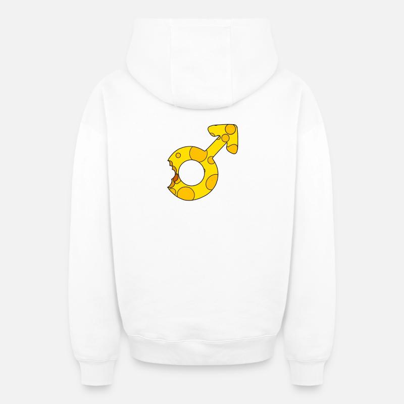 Sexe masculin - Symbole de Mars - Sweat à capuche unisexe zippé oversize épais SPREAD - blanc