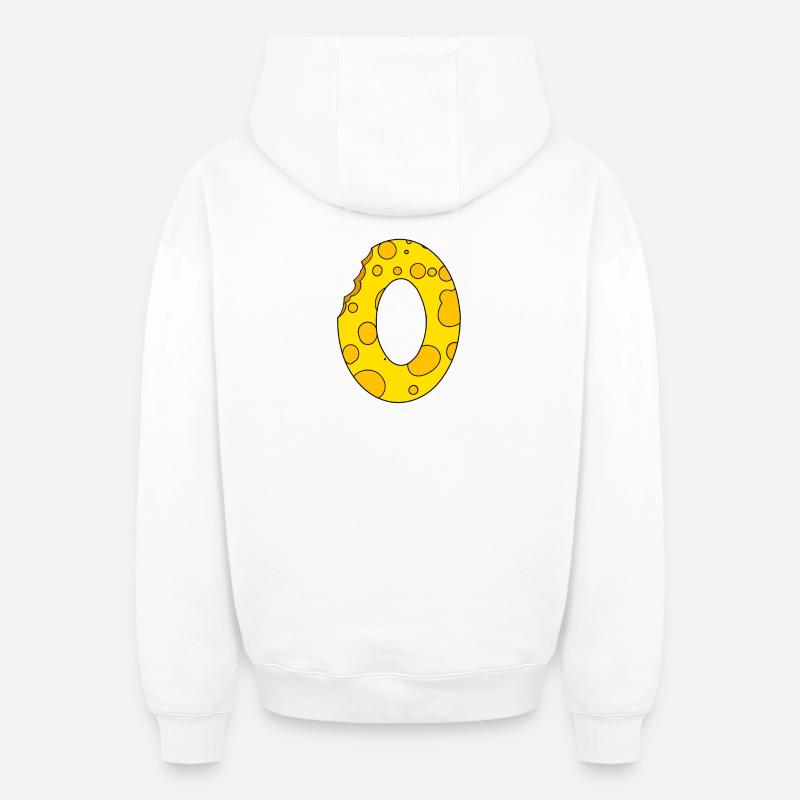 Lettre O - Sweat à capuche unisexe zippé oversize épais SPREAD - blanc