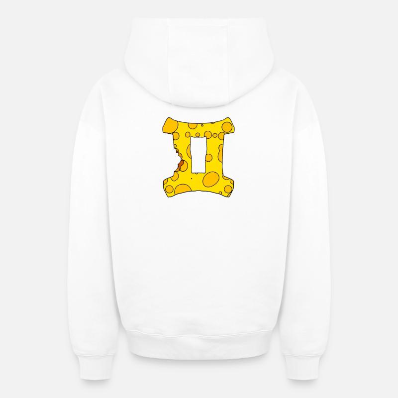 Signe du zodiaque Gémeaux - Sweat à capuche unisexe zippé oversize épais SPREAD - blanc