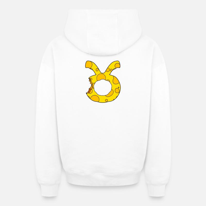 Signe du zodiaque Taureau - Sweat à capuche unisexe zippé oversize épais SPREAD - blanc