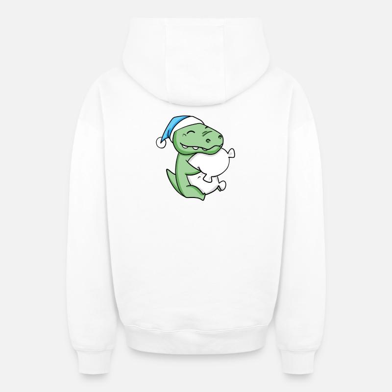 Bébé crocodile - Sweat à capuche unisexe zippé oversize épais SPREAD - blanc