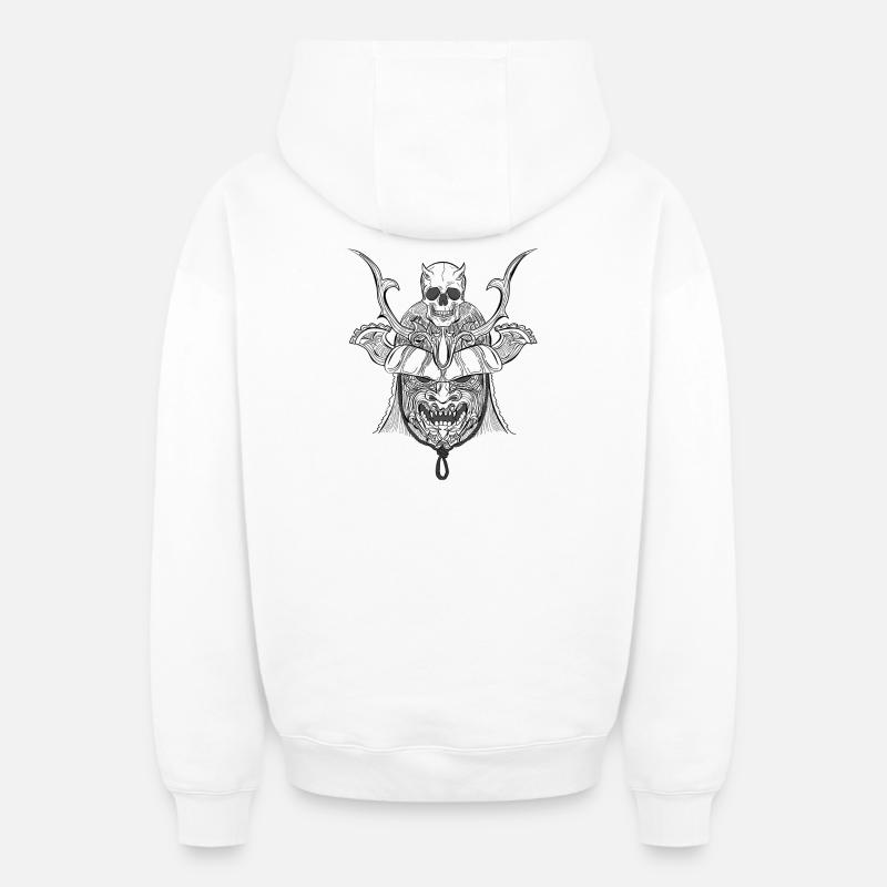 SAMURAI ver 2 - Oversized Heavyweight Unisex Zip Hoodie - Weiß