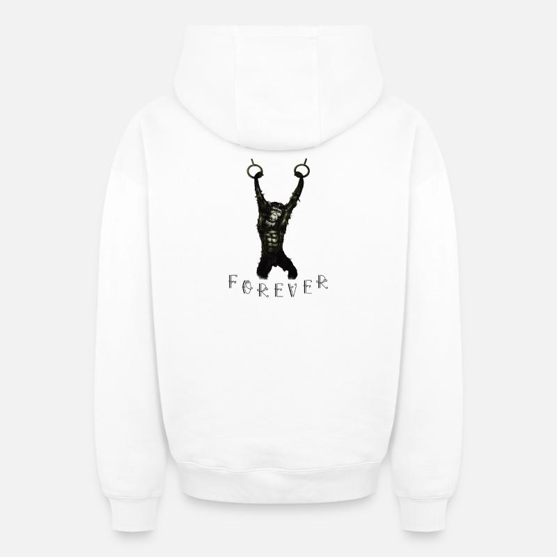 Callisthénie - Sweat à capuche unisexe zippé oversize épais SPREAD - blanc