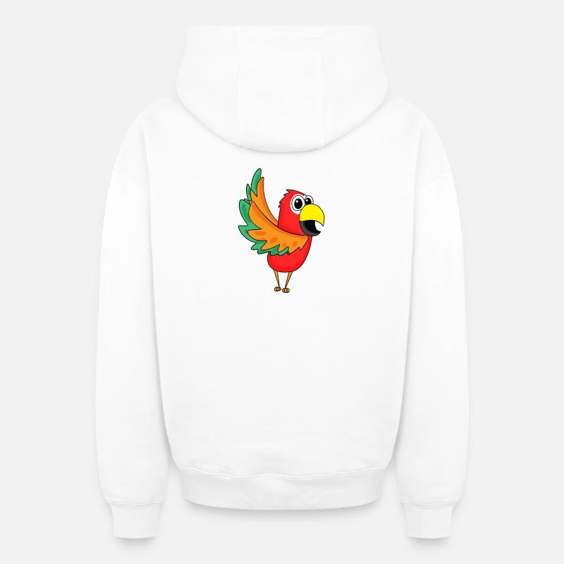 Jungle de perroquets - Sweat à capuche unisexe zippé oversize épais SPREAD - blanc
