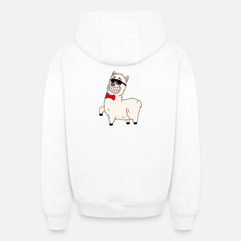 Alpaga cool - Sweat à capuche unisexe zippé oversize épais SPREAD - blanc