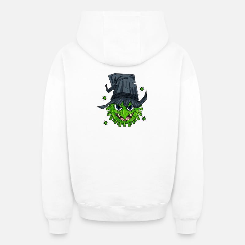 Virus de la sorcière - Sweat à capuche unisexe zippé oversize épais SPREAD - blanc
