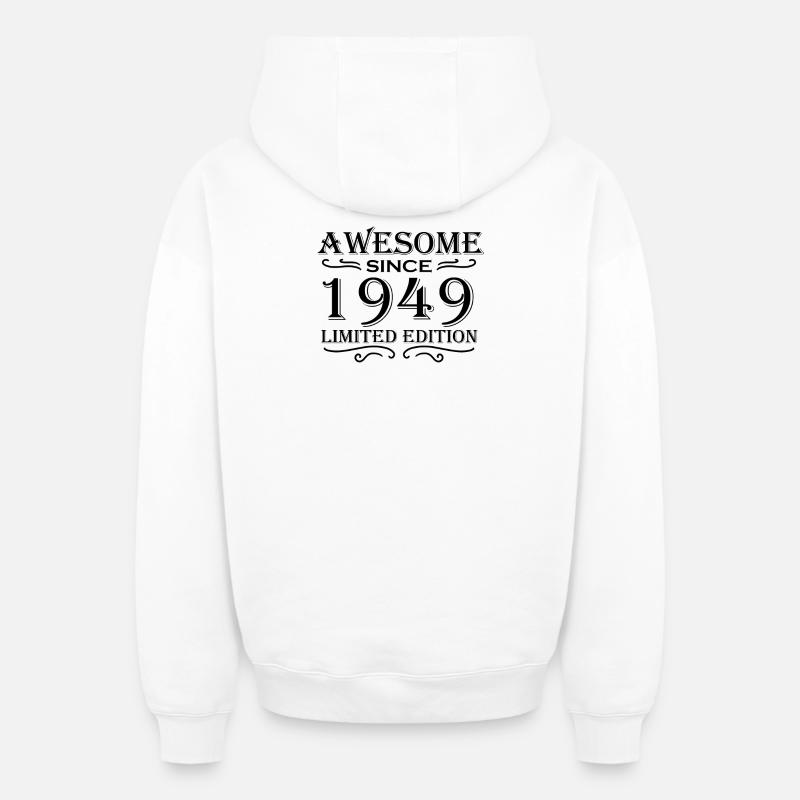 1949 - Sweat à capuche unisexe zippé oversize épais SPREAD - blanc