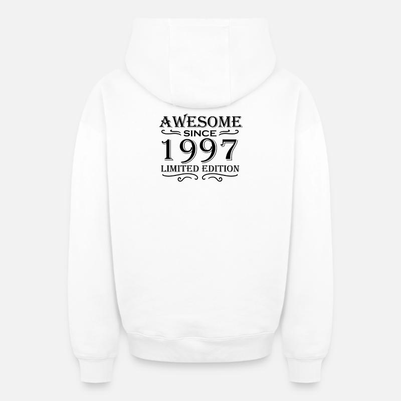 1997 - Né en 1997 - Sweat à capuche unisexe zippé oversize épais SPREAD - blanc