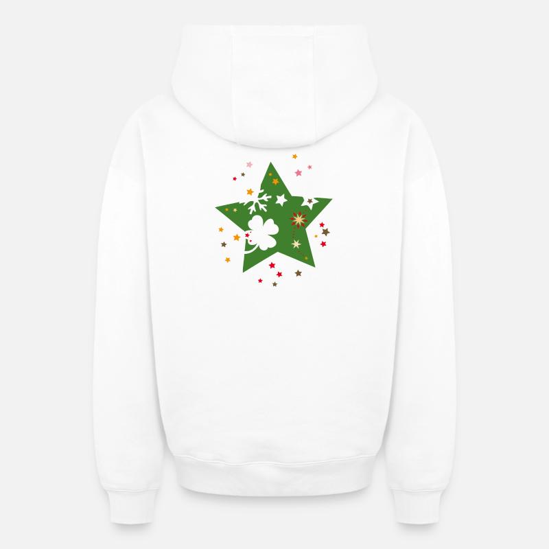 Poinsettia - Sweat à capuche unisexe zippé oversize épais SPREAD - blanc