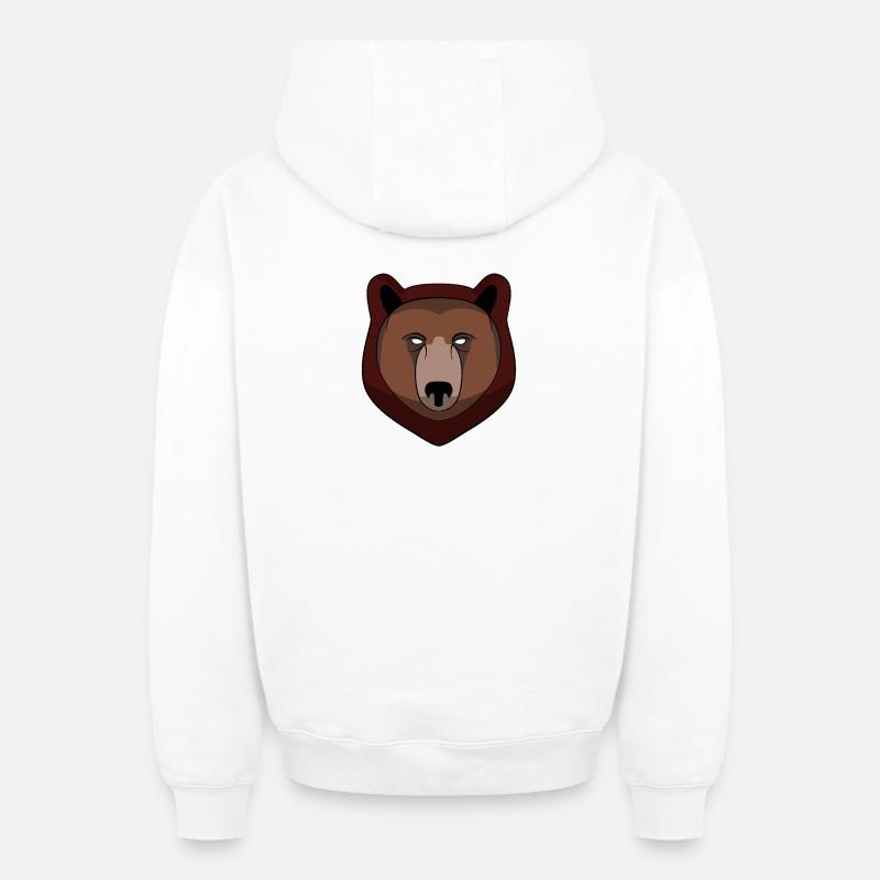 Ours - Sweat à capuche unisexe zippé oversize épais SPREAD - blanc