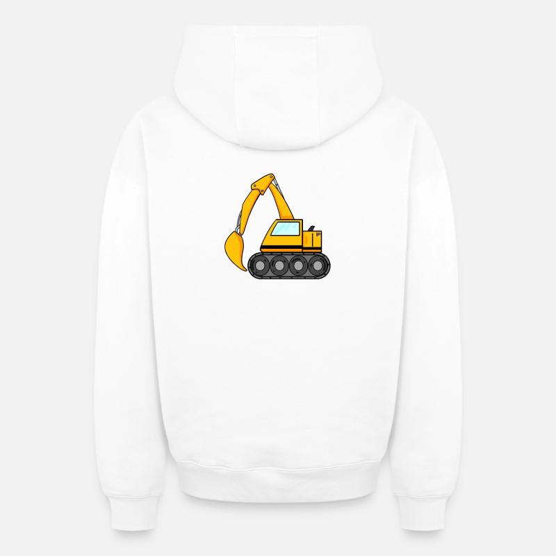 Löffelbagger Ausgräber Bagger Baumaschine - Oversized Heavyweight Unisex Zip Hoodie - Weiß