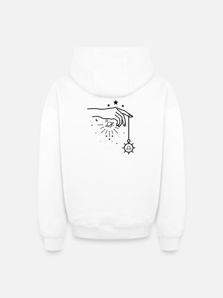 Libra zodiac astrology - Oversized Heavyweight Unisex Zip Hoodie - white