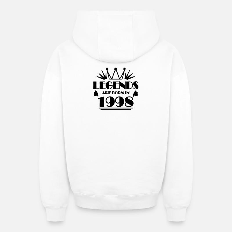 1998 - Né en 1998 - Sweat à capuche unisexe zippé oversize épais SPREAD - blanc