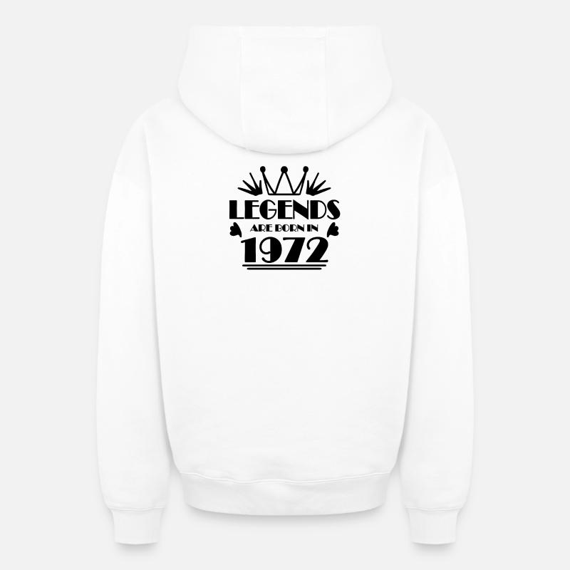 1972 - Né en 1972 - Sweat à capuche unisexe zippé oversize épais SPREAD - blanc