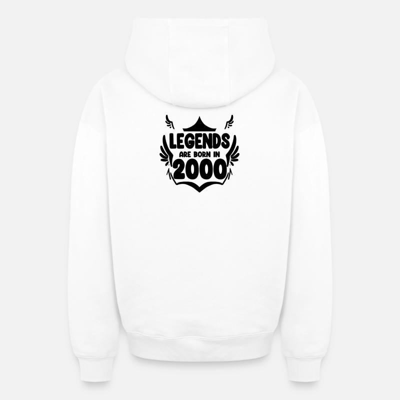2000 - Oversized Heavyweight Unisex Zip Hoodie - Weiß