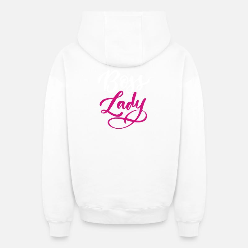 Lady Bos-s - Sweat à capuche unisexe zippé oversize épais SPREAD - blanc