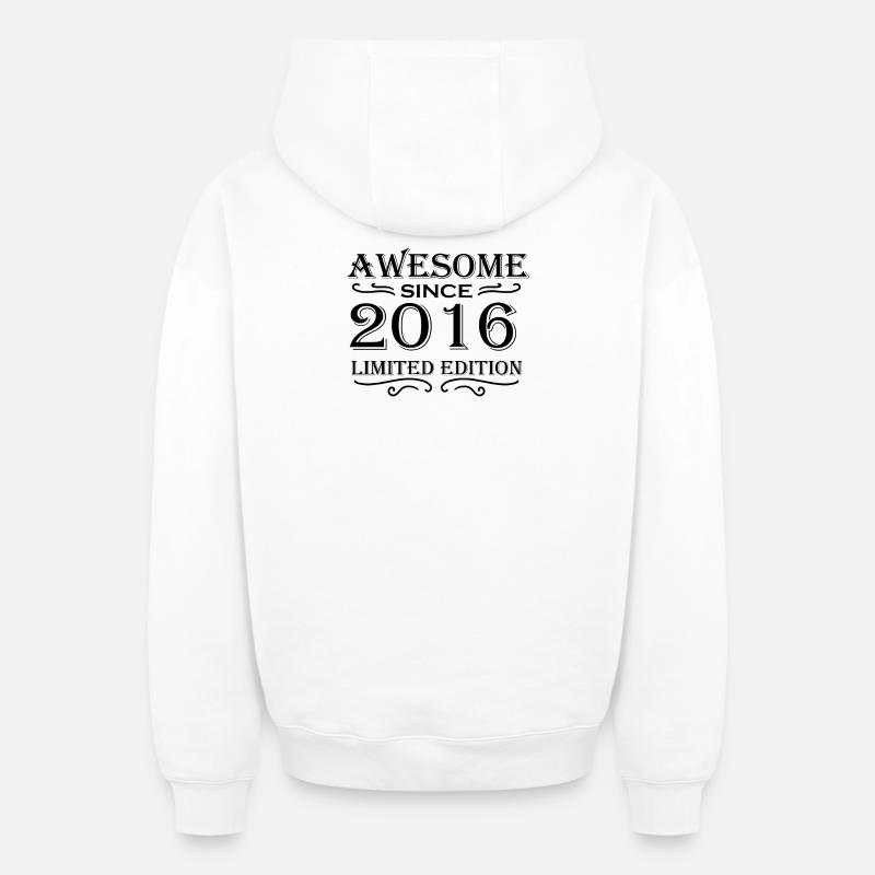 2016 - Oversized Heavyweight Unisex Zip Hoodie - Weiß