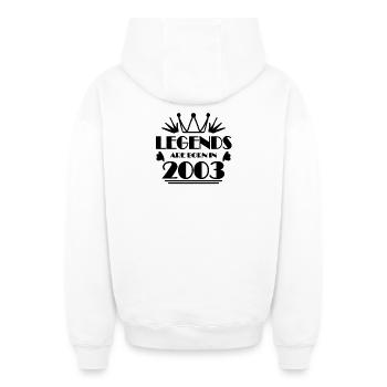 2003 - Born 2003 - Oversized Heavyweight Unisex Zip Hoodie - white - Back - AI Model Male 178 light (178cm)