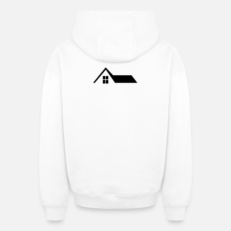 Toit de la maison - Sweat à capuche unisexe zippé oversize épais SPREAD - blanc