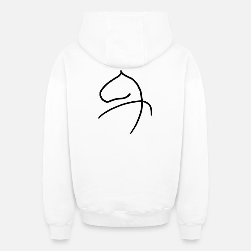 Cheval - Sweat à capuche unisexe zippé oversize épais SPREAD - blanc