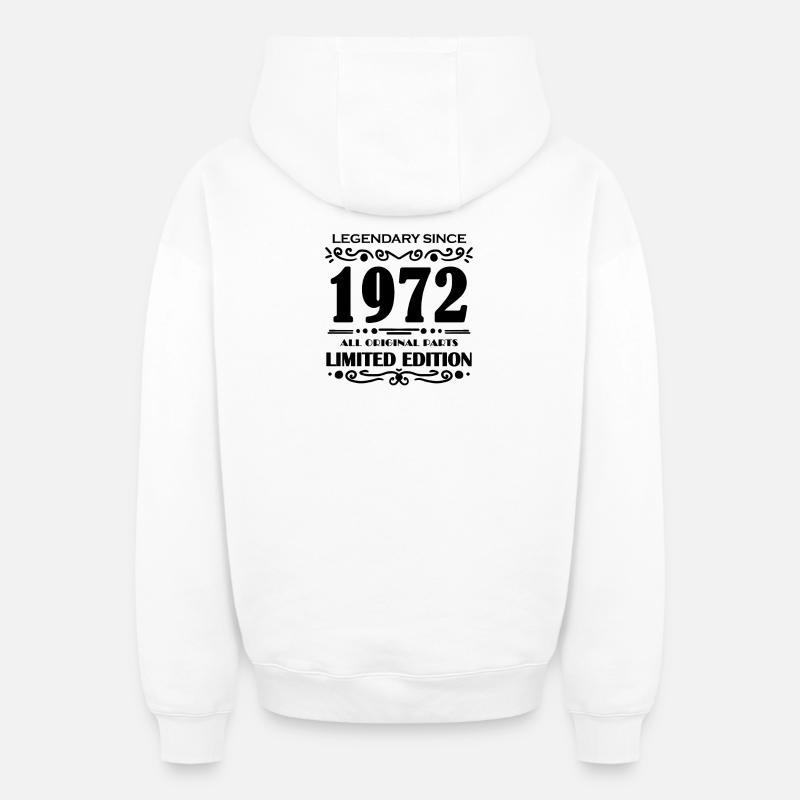 Année de construction 1972 - Sweat à capuche unisexe zippé oversize épais SPREAD - blanc