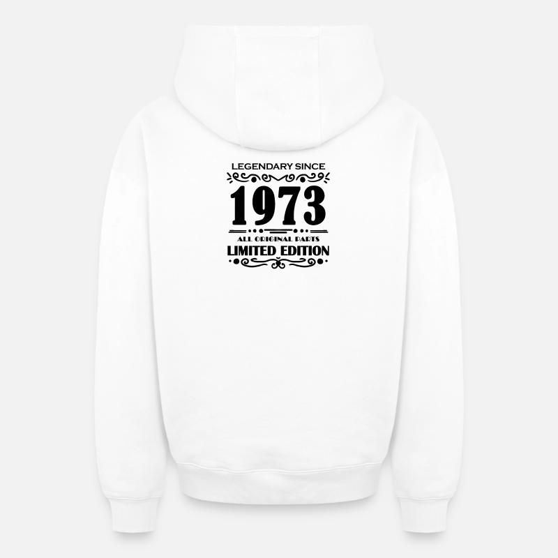 Né en 1973 - Sweat à capuche unisexe zippé oversize épais SPREAD - blanc