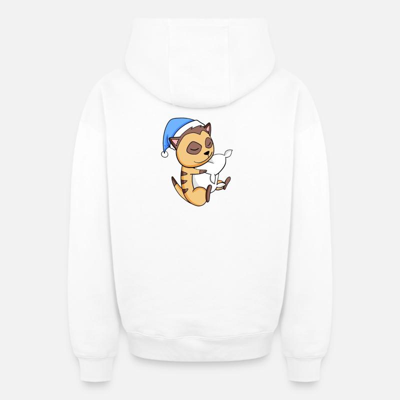 Suricate - Sweat à capuche unisexe zippé oversize épais SPREAD - blanc