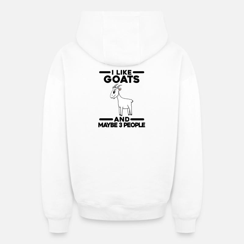 Chèvre Chèvre Chèvre - Sweat à capuche unisexe zippé oversize épais SPREAD - blanc
