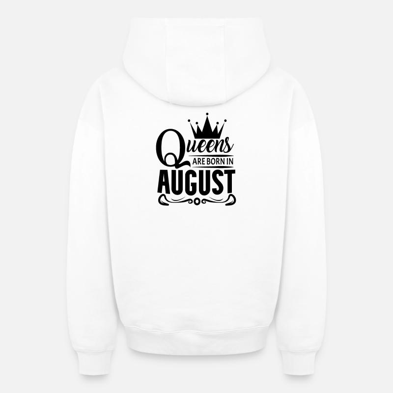 Mois de naissance août - Sweat à capuche unisexe zippé oversize épais SPREAD - blanc