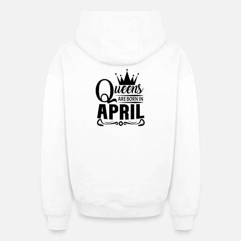 Mois de naissance avril - Sweat à capuche unisexe zippé oversize épais SPREAD - blanc