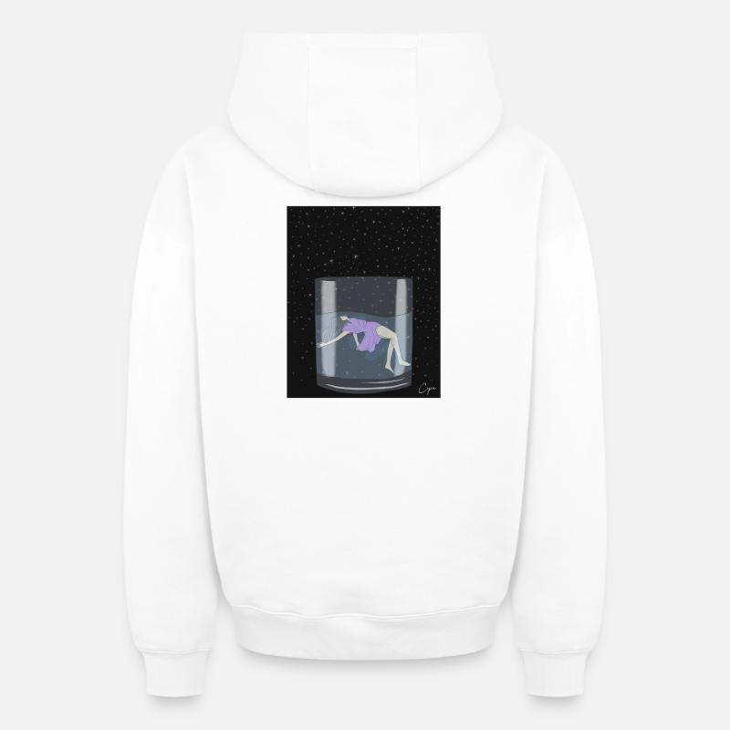 Perdu - Sweat à capuche unisexe zippé oversize épais SPREAD - blanc
