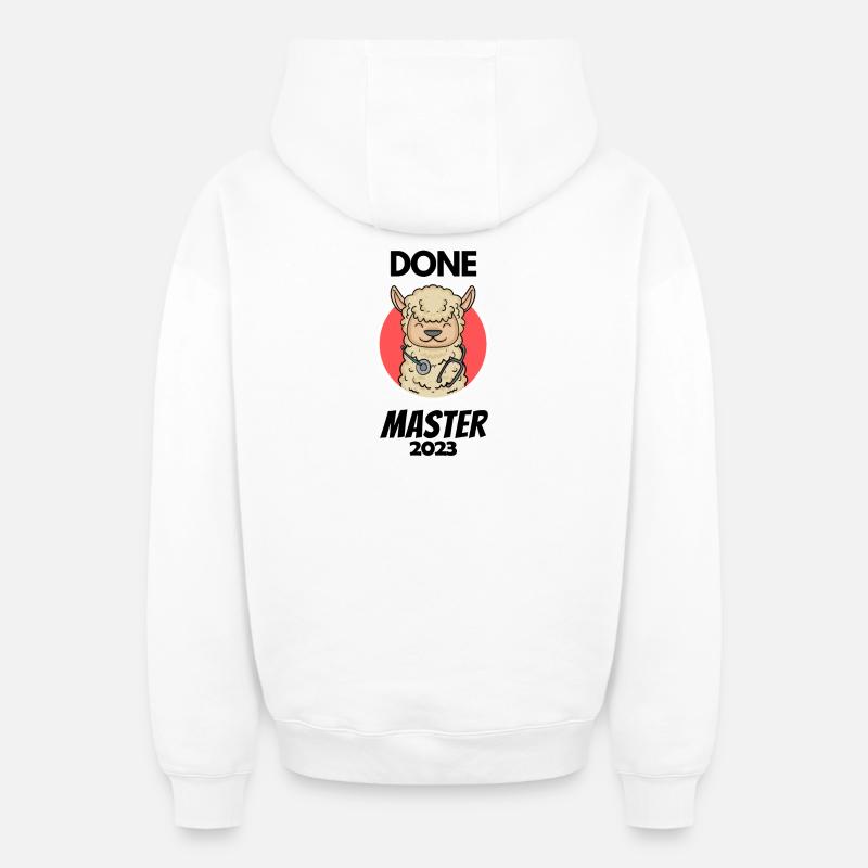 Master 2023 - Sweat à capuche unisexe zippé oversize épais SPREAD - blanc