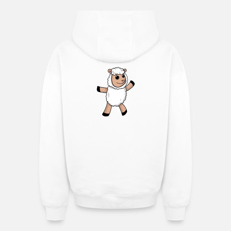 Motif d’enfants de moutons - Sweat à capuche unisexe zippé oversize épais SPREAD - blanc