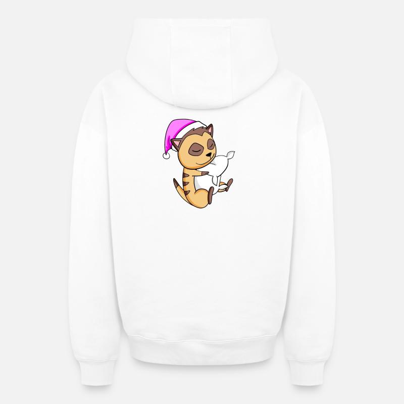 Erdmännchen - Oversized Heavyweight Unisex Zip Hoodie - Weiß