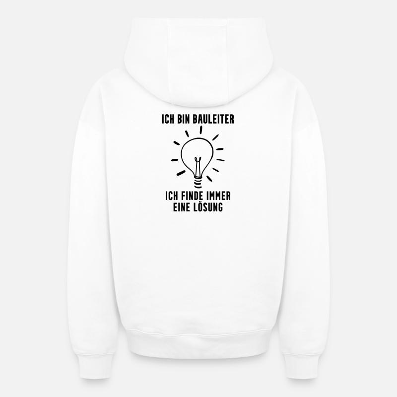 Bauleiter Geschenk - Oversized Heavyweight Unisex Zip Hoodie - Weiß