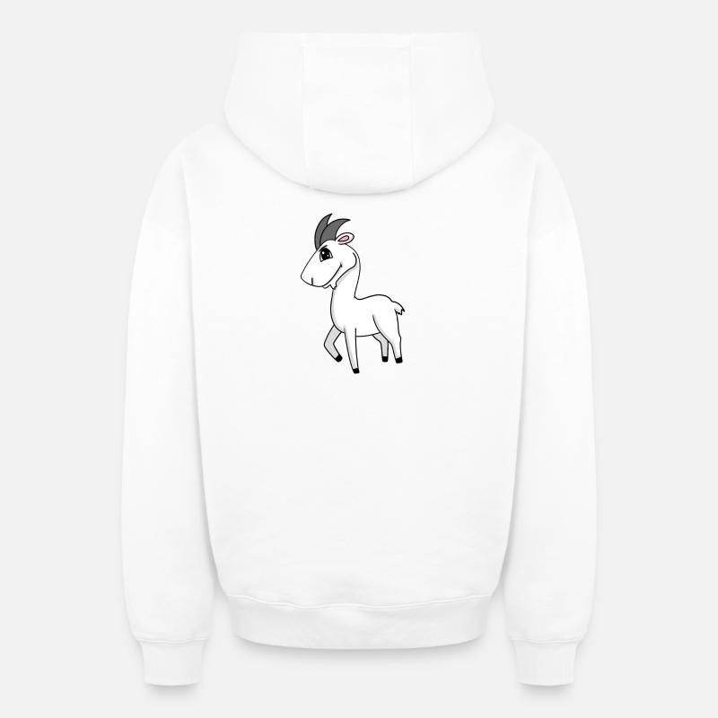 Motif d’enfants de chèvre - Sweat à capuche unisexe zippé oversize épais SPREAD - blanc