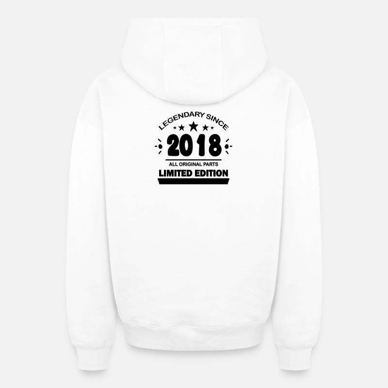 2018 - Promotion 2018 - Sweat à capuche unisexe zippé oversize épais SPREAD - blanc