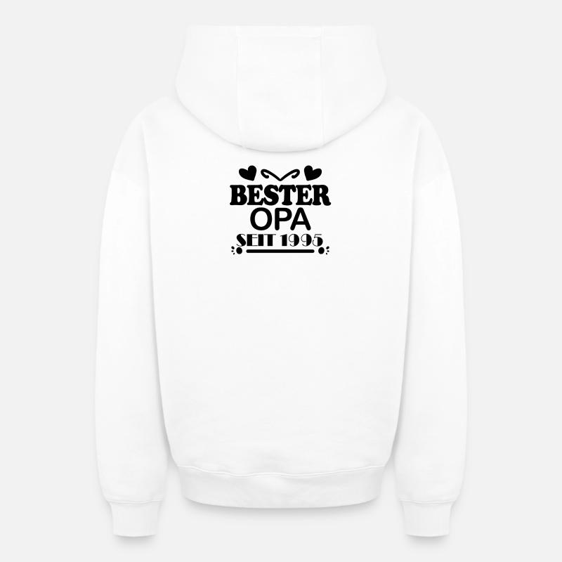 Bester Opa seit 1995 - Oversized Heavyweight Unisex Zip Hoodie - Weiß