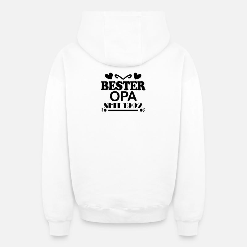 Bester Opa seit 1992 - Oversized Heavyweight Unisex Zip Hoodie - Weiß