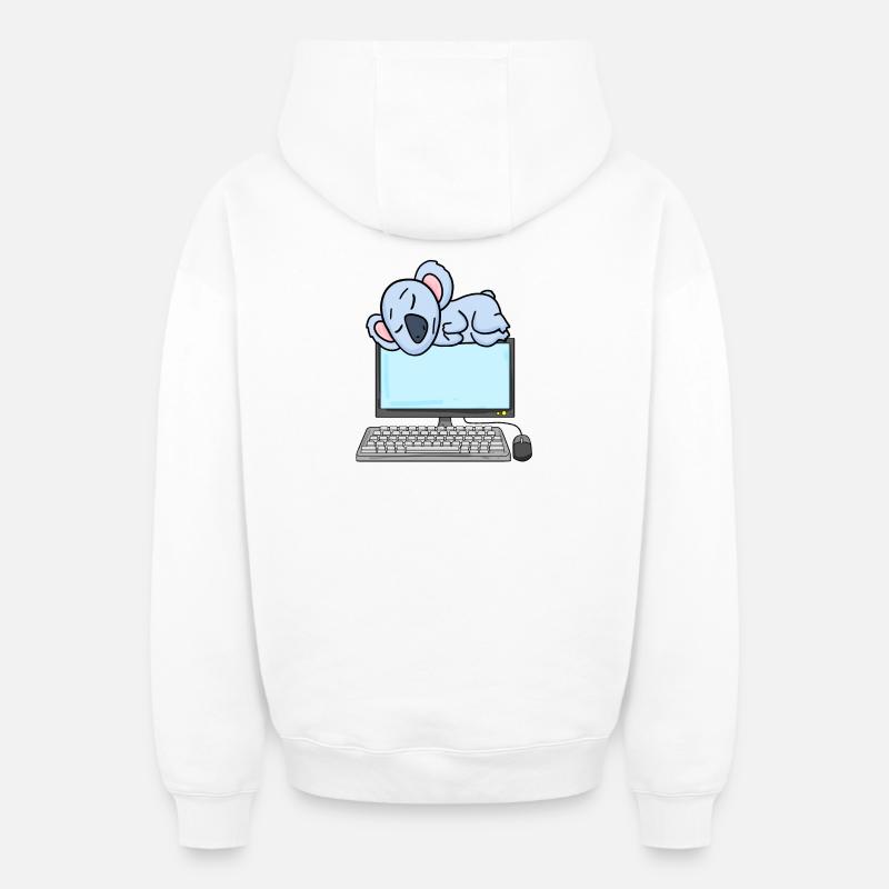 Koala Computer Nerd Programmierer Geschenk - Oversized Heavyweight Unisex Zip Hoodie - Weiß