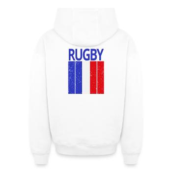 Rugby, Rugby-Fan, Rugbyspieler - Oversized Heavyweight Unisex Zip Hoodie - Weiß - Hinten - AI Model Male 178 light (178cm)