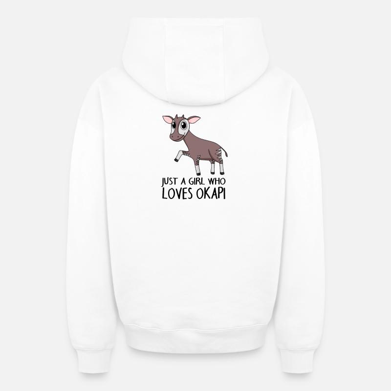 Okapi Girl Saying - Sweat à capuche unisexe zippé oversize épais SPREAD - blanc