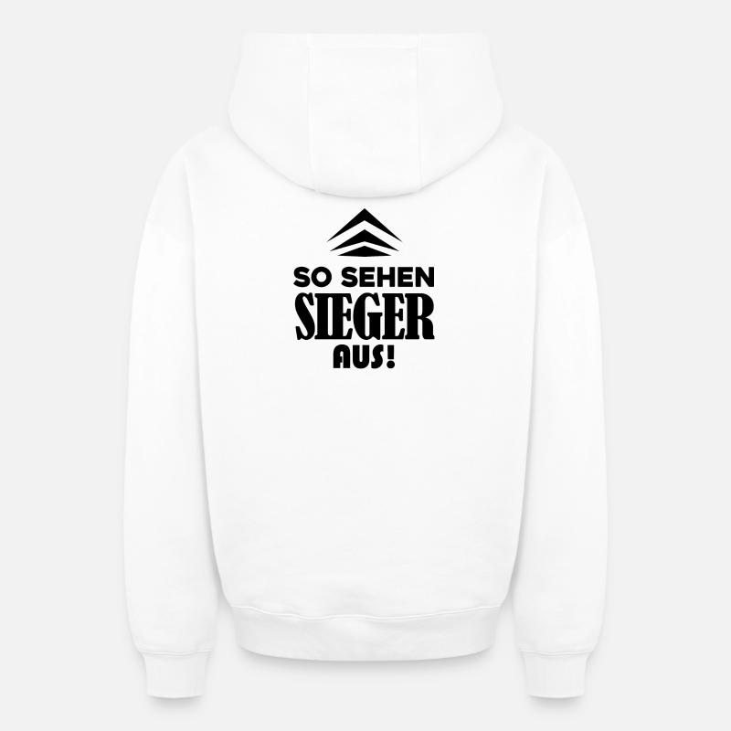 Sieger Erster Gewinner Geschenk - Oversized Heavyweight Unisex Zip Hoodie - Weiß