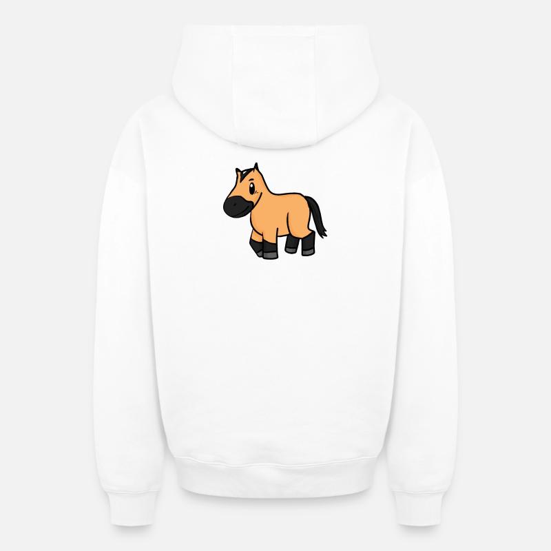 Cheval - Sweat à capuche unisexe zippé oversize épais SPREAD - blanc