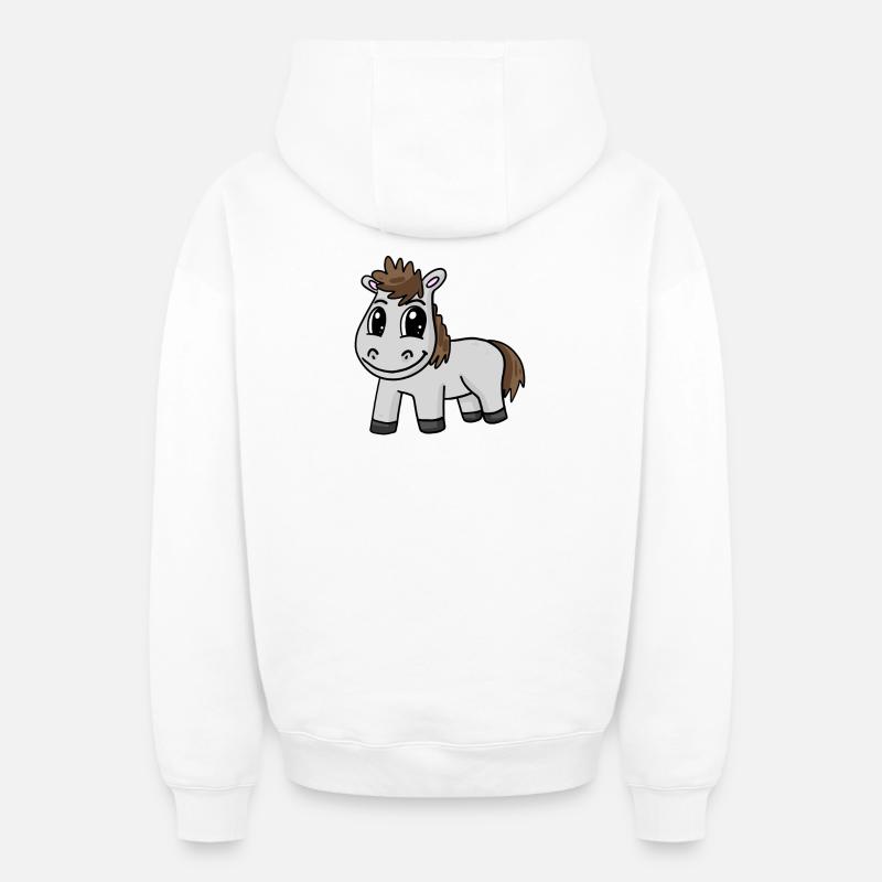 Cheval - Sweat à capuche unisexe zippé oversize épais SPREAD - blanc
