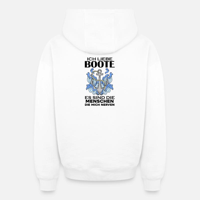 Boote Motorboot Boot - Oversized Heavyweight Unisex Zip Hoodie - Weiß