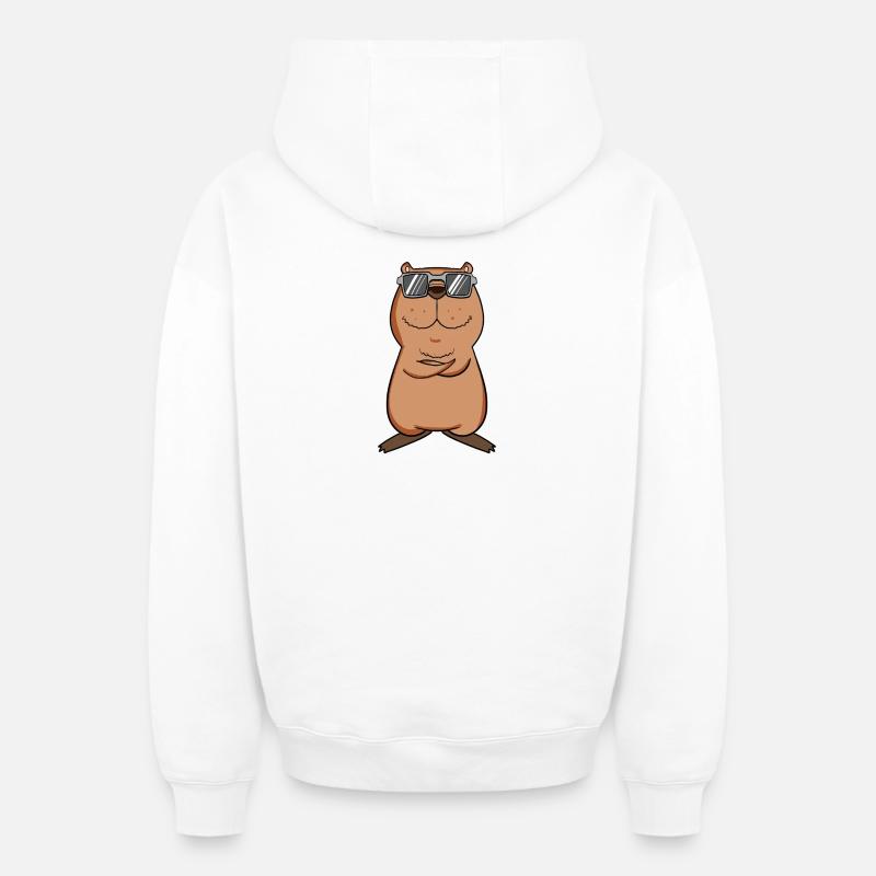 cooles Capybara - Oversized Heavyweight Unisex Zip Hoodie - Weiß